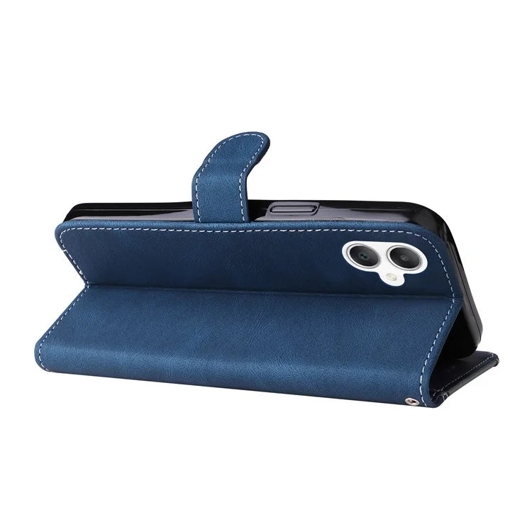 For Samsung Galaxy A06 Case Flip Wallet Leather Phone Cover 3 Color Splicing
