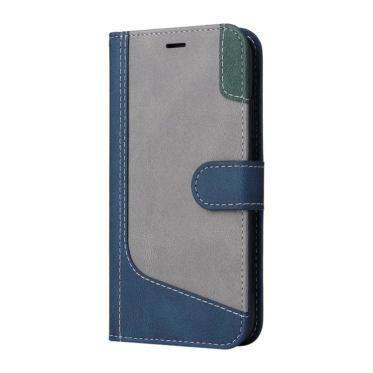 For Samsung Galaxy A06 Case Flip Wallet Leather Phone Cover 3 Color Splicing