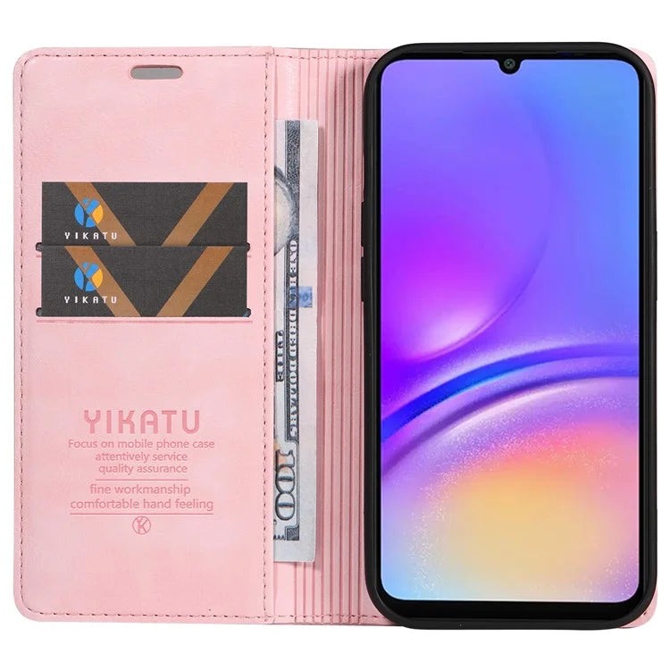 YIKATU YK-006 For Samsung Galaxy A06 Case Wallet Litchi Grain Leather Phone Cover Magnetic Auto-Absorbed