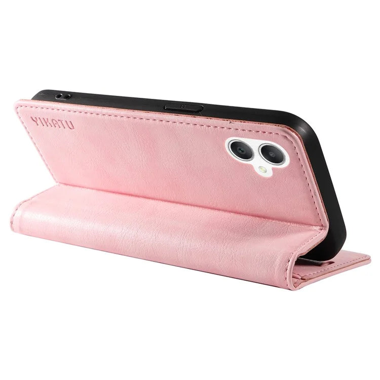 YIKATU YK-006 For Samsung Galaxy A06 Case Wallet Litchi Grain Leather Phone Cover Magnetic Auto-Absorbed