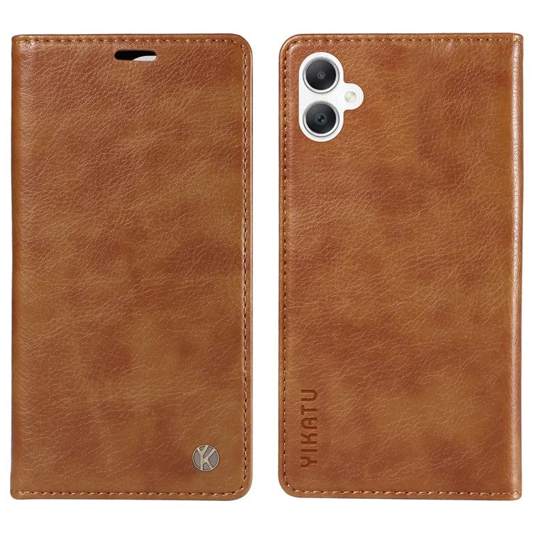 YIKATU YK-006 For Samsung Galaxy A06 Case Wallet Litchi Grain Leather Phone Cover Magnetic Auto-Absorbed