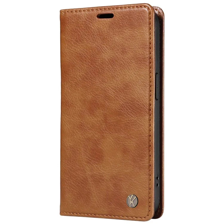YIKATU YK-006 For Samsung Galaxy A06 Case Wallet Litchi Grain Leather Phone Cover Magnetic Auto-Absorbed