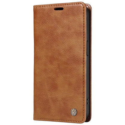 YIKATU YK-006 For Samsung Galaxy A06 Case Wallet Litchi Grain Leather Phone Cover Magnetic Auto-Absorbed