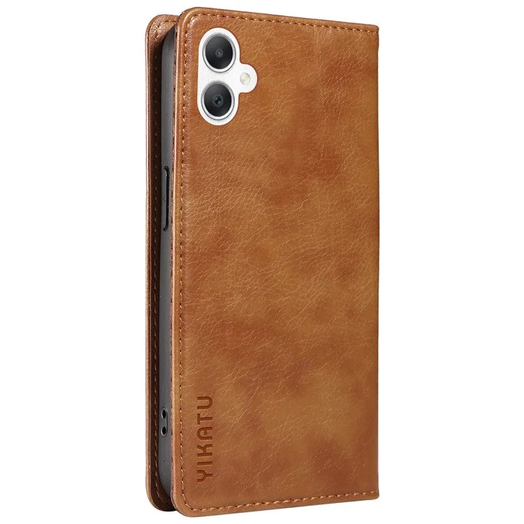 YIKATU YK-006 For Samsung Galaxy A06 Case Wallet Litchi Grain Leather Phone Cover Magnetic Auto-Absorbed