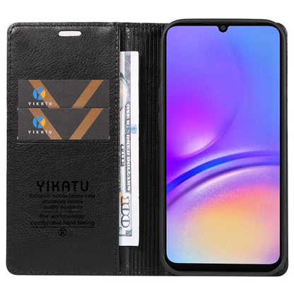 YIKATU YK-006 For Samsung Galaxy A06 Case Wallet Litchi Grain Leather Phone Cover Magnetic Auto-Absorbed