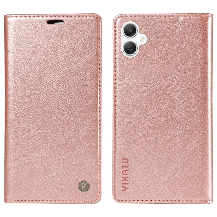 YIKATU YK-006 For Samsung Galaxy A06 Case Wallet Litchi Grain Leather Phone Cover Magnetic Auto-Absorbed