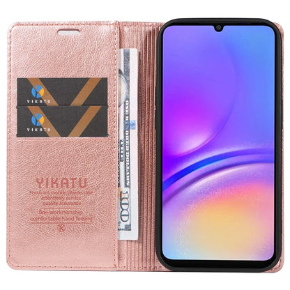 YIKATU YK-006 For Samsung Galaxy A06 Case Wallet Litchi Grain Leather Phone Cover Magnetic Auto-Absorbed