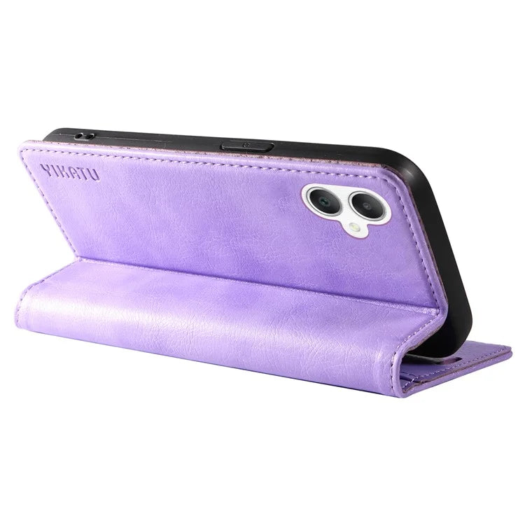 YIKATU YK-006 For Samsung Galaxy A06 Case Wallet Litchi Grain Leather Phone Cover Magnetic Auto-Absorbed