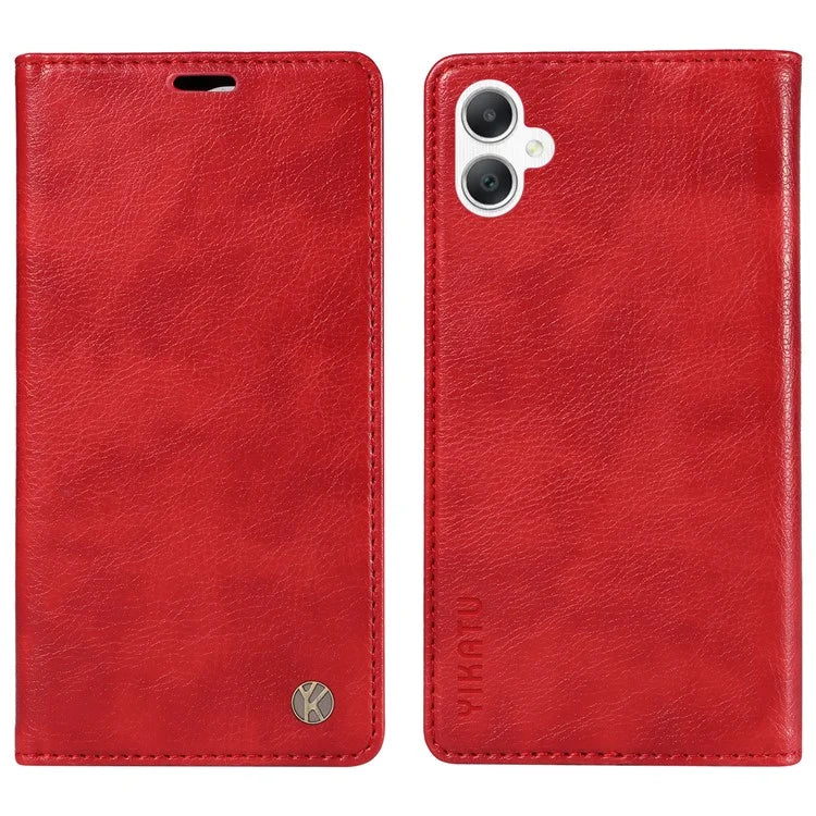 YIKATU YK-006 For Samsung Galaxy A06 Case Wallet Litchi Grain Leather Phone Cover Magnetic Auto-Absorbed
