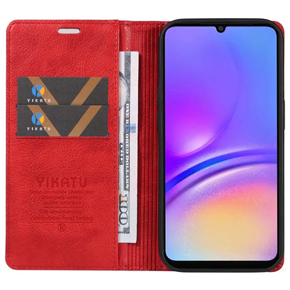 YIKATU YK-006 For Samsung Galaxy A06 Case Wallet Litchi Grain Leather Phone Cover Magnetic Auto-Absorbed