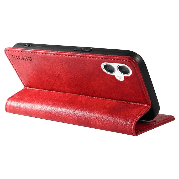 YIKATU YK-006 For Samsung Galaxy A06 Case Wallet Litchi Grain Leather Phone Cover Magnetic Auto-Absorbed