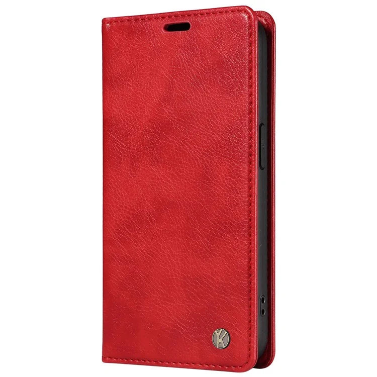 YIKATU YK-006 For Samsung Galaxy A06 Case Wallet Litchi Grain Leather Phone Cover Magnetic Auto-Absorbed