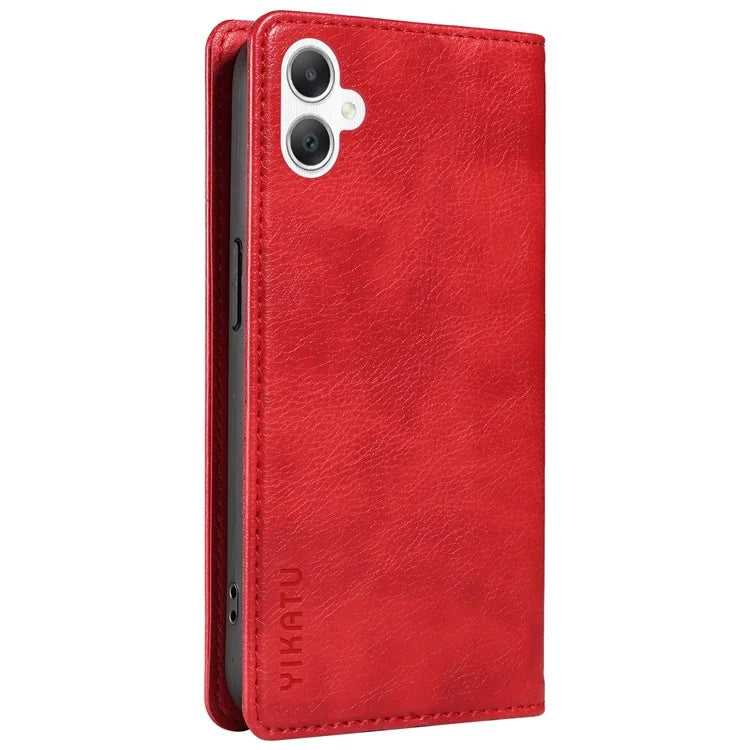 YIKATU YK-006 For Samsung Galaxy A06 Case Wallet Litchi Grain Leather Phone Cover Magnetic Auto-Absorbed
