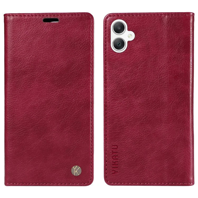YIKATU YK-006 For Samsung Galaxy A06 Case Wallet Litchi Grain Leather Phone Cover Magnetic Auto-Absorbed