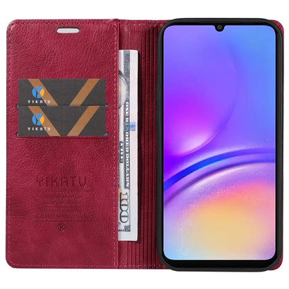YIKATU YK-006 For Samsung Galaxy A06 Case Wallet Litchi Grain Leather Phone Cover Magnetic Auto-Absorbed