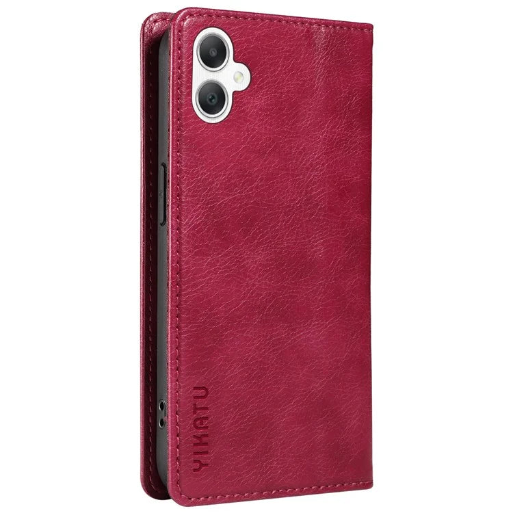 YIKATU YK-006 For Samsung Galaxy A06 Case Wallet Litchi Grain Leather Phone Cover Magnetic Auto-Absorbed
