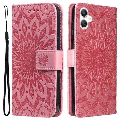 KT Imprinting Flower Series-1 For Samsung Galaxy A06 Case Sunflower Leather Wallet Folio Phone Cover