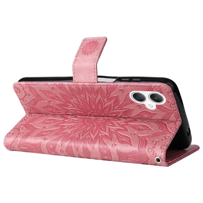 KT Imprinting Flower Series-1 For Samsung Galaxy A06 Case Sunflower Leather Wallet Folio Phone Cover