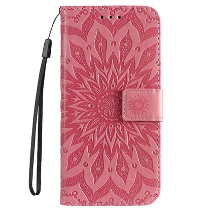 KT Imprinting Flower Series-1 For Samsung Galaxy A06 Case Sunflower Leather Wallet Folio Phone Cover