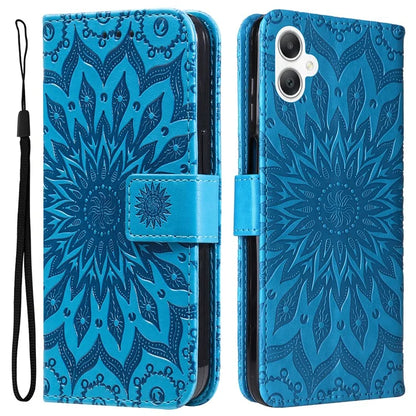 KT Imprinting Flower Series-1 For Samsung Galaxy A06 Case Sunflower Leather Wallet Folio Phone Cover