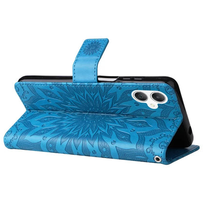 KT Imprinting Flower Series-1 For Samsung Galaxy A06 Case Sunflower Leather Wallet Folio Phone Cover