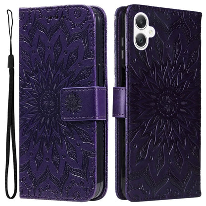 KT Imprinting Flower Series-1 For Samsung Galaxy A06 Case Sunflower Leather Wallet Folio Phone Cover