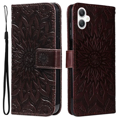 KT Imprinting Flower Series-1 For Samsung Galaxy A06 Case Sunflower Leather Wallet Folio Phone Cover
