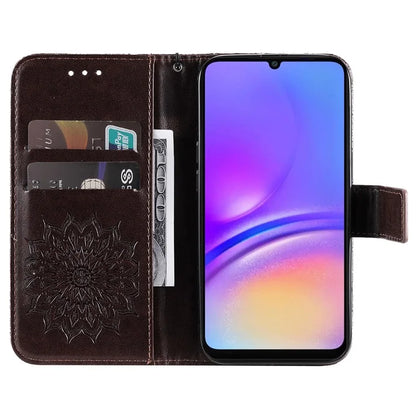 KT Imprinting Flower Series-1 For Samsung Galaxy A06 Case Sunflower Leather Wallet Folio Phone Cover