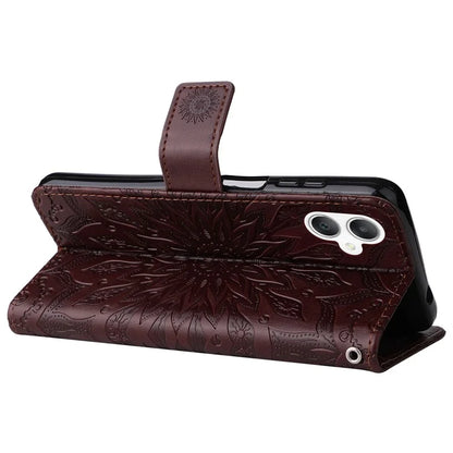 KT Imprinting Flower Series-1 For Samsung Galaxy A06 Case Sunflower Leather Wallet Folio Phone Cover