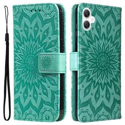 KT Imprinting Flower Series-1 For Samsung Galaxy A06 Case Sunflower Leather Wallet Folio Phone Cover