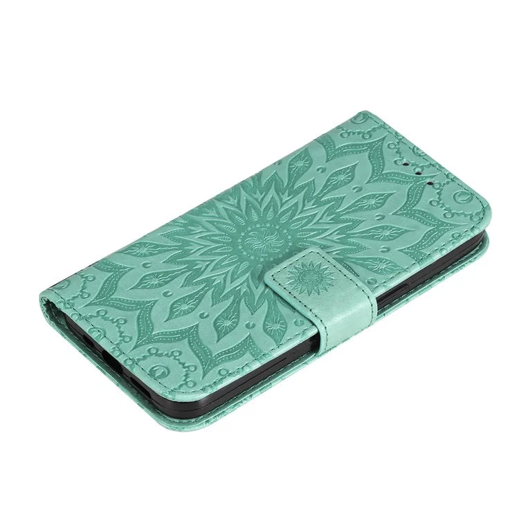 KT Imprinting Flower Series-1 For Samsung Galaxy A06 Case Sunflower Leather Wallet Folio Phone Cover