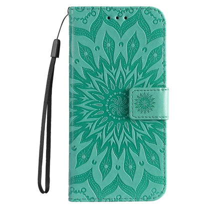 KT Imprinting Flower Series-1 For Samsung Galaxy A06 Case Sunflower Leather Wallet Folio Phone Cover