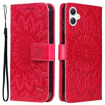 KT Imprinting Flower Series-1 For Samsung Galaxy A06 Case Sunflower Leather Wallet Folio Phone Cover