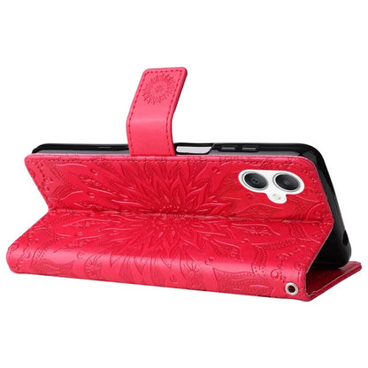 KT Imprinting Flower Series-1 For Samsung Galaxy A06 Case Sunflower Leather Wallet Folio Phone Cover