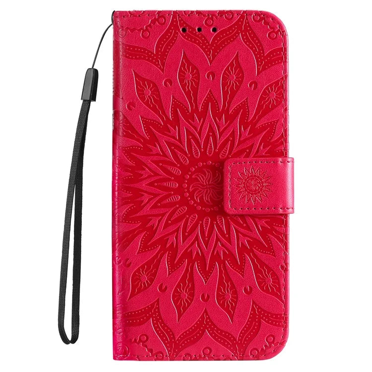 KT Imprinting Flower Series-1 For Samsung Galaxy A06 Case Sunflower Leather Wallet Folio Phone Cover