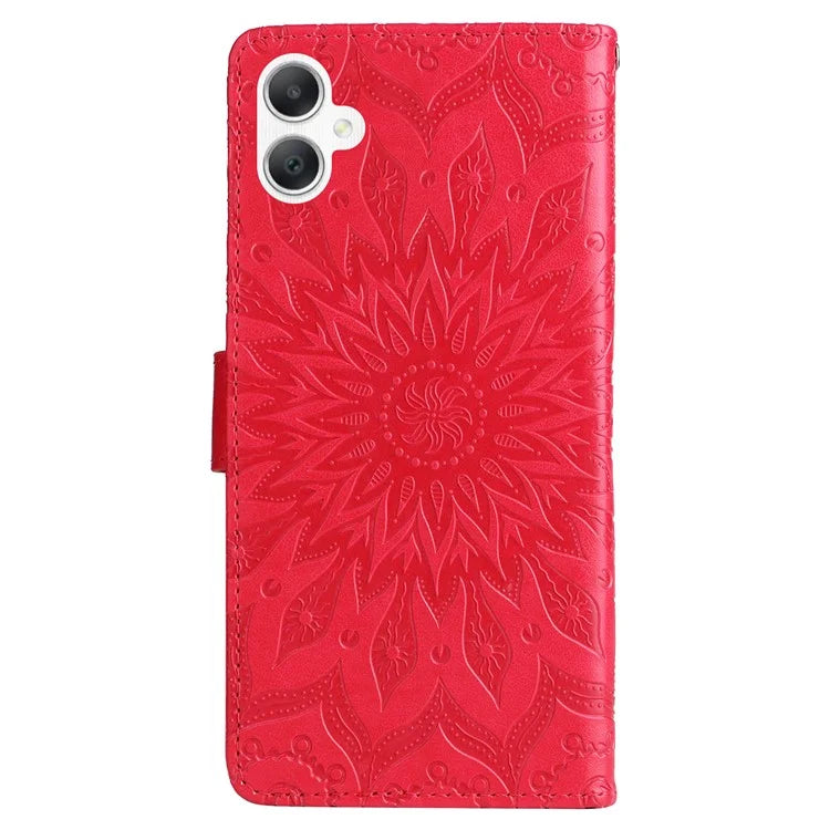 KT Imprinting Flower Series-1 For Samsung Galaxy A06 Case Sunflower Leather Wallet Folio Phone Cover