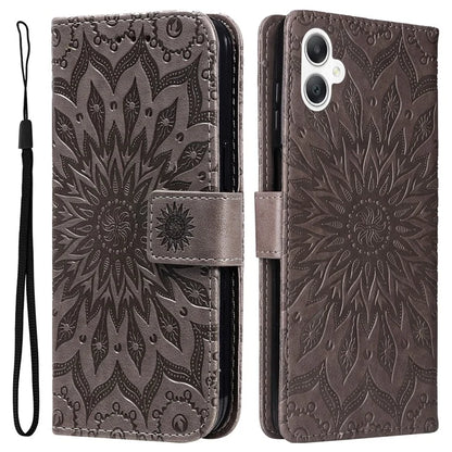 KT Imprinting Flower Series-1 For Samsung Galaxy A06 Case Sunflower Leather Wallet Folio Phone Cover