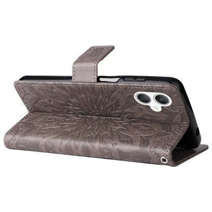 KT Imprinting Flower Series-1 For Samsung Galaxy A06 Case Sunflower Leather Wallet Folio Phone Cover