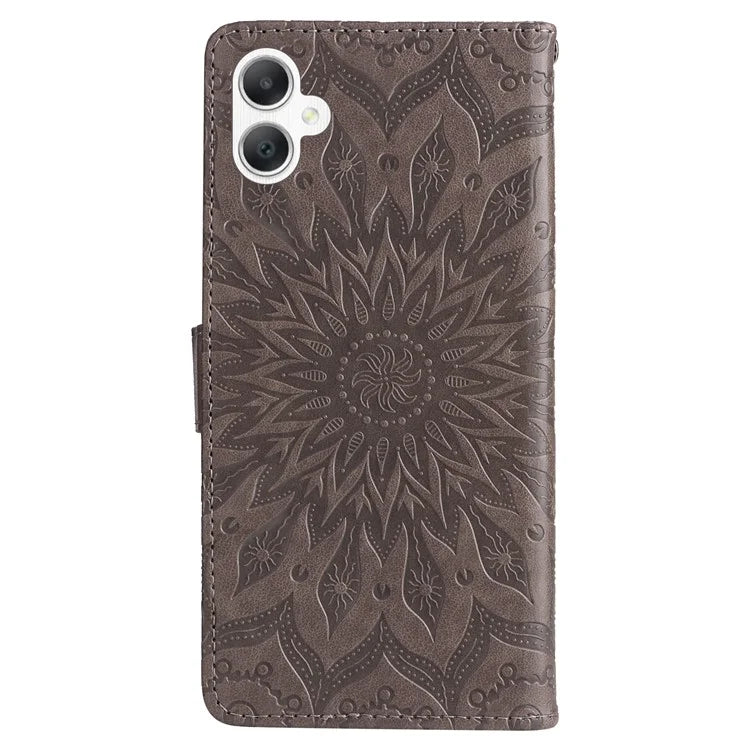 KT Imprinting Flower Series-1 For Samsung Galaxy A06 Case Sunflower Leather Wallet Folio Phone Cover