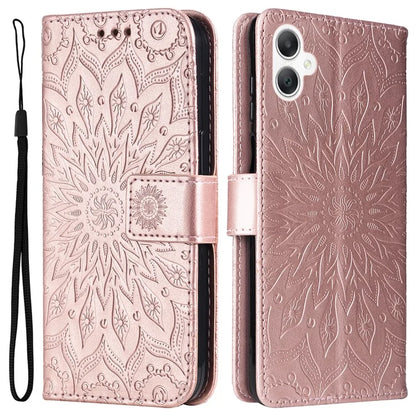 KT Imprinting Flower Series-1 For Samsung Galaxy A06 Case Sunflower Leather Wallet Folio Phone Cover