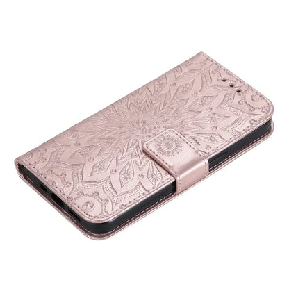 KT Imprinting Flower Series-1 For Samsung Galaxy A06 Case Sunflower Leather Wallet Folio Phone Cover