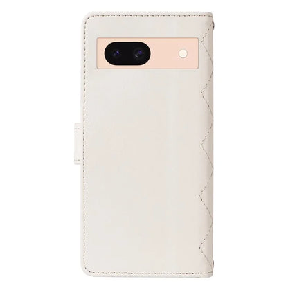 For Google Pixel 8a Case Wallet Rhombus Leather Phone Cover with Shoulder Strap, Wrist Strap
