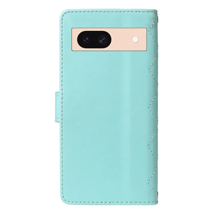 For Google Pixel 8a Case Wallet Rhombus Leather Phone Cover with Shoulder Strap, Wrist Strap