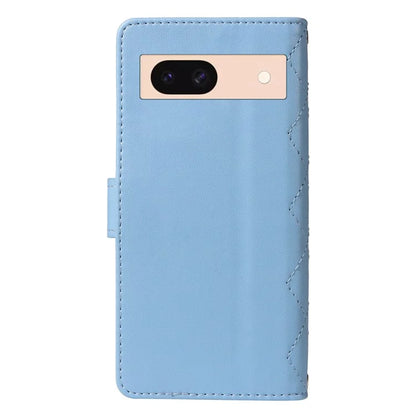 For Google Pixel 8a Case Wallet Rhombus Leather Phone Cover with Shoulder Strap, Wrist Strap