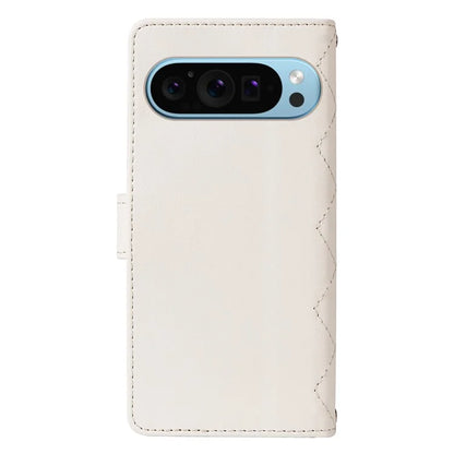 For Google Pixel 9 / Pixel 9 Pro Case Wallet Rhombus Leather Phone Cover with Shoulder Strap, Wrist Strap