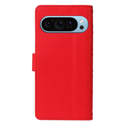 For Google Pixel 9 / Pixel 9 Pro Case Wallet Rhombus Leather Phone Cover with Shoulder Strap, Wrist Strap