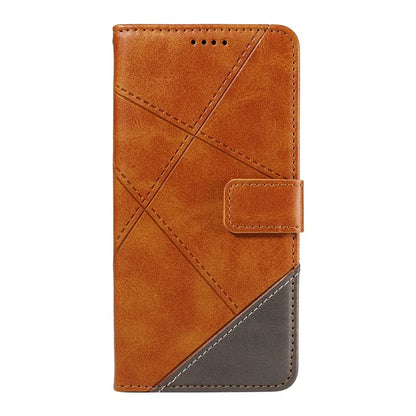 For Samsung Galaxy A06 Case Leather Geometric Line Wallet Phone Cover with Wrist Strap