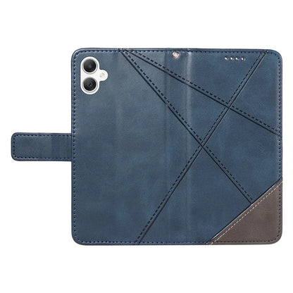 For Samsung Galaxy A06 Case Leather Geometric Line Wallet Phone Cover with Wrist Strap