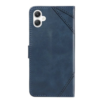 For Samsung Galaxy A06 Case Leather Geometric Line Wallet Phone Cover with Wrist Strap