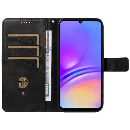 For Samsung Galaxy A06 Case Leather Geometric Line Wallet Phone Cover with Wrist Strap